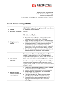 Guide to Practical Training (IDU006P) - e