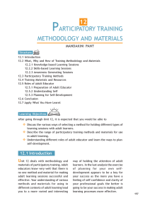 12 participatory training methodology and materials