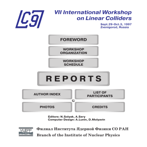 VII International Workshop on Linear Collider