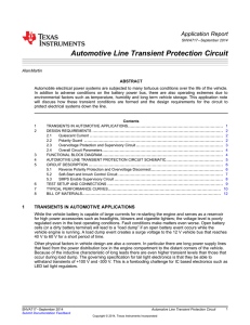 Automotive Line Transient Protection Circuit