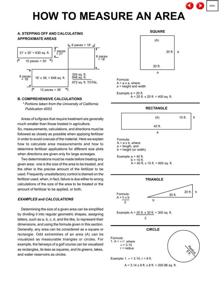 HOW TO MEASURE AN AREA