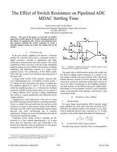 The Effect of Switch Resistance on Pipelined ADC MDAC Settling