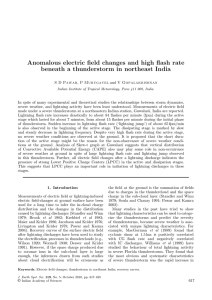 Anomalous electric field changes and high flash rate beneath a