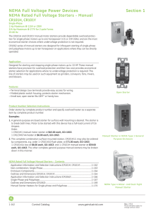 GE Control Catalog - Section 1: NEMA Full Voltage Power Devices