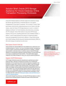 Oracle ZFS Storage Appliance for Oracle Database Online