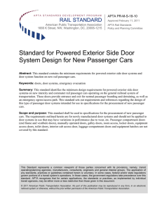 Standard for Powered Exterior Side Door System Design for New