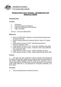 production flight testing – information for manufacturers