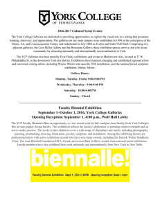 Faculty Biennial Exhibition September 1–October 1, 2016, York