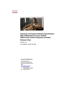 Hardware and System Software Specification (Bill of Materials)