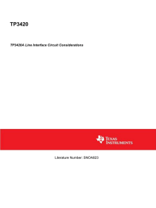 TP3420A Line Interface Circuit Considerations