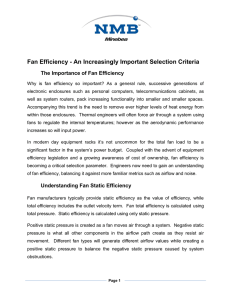 Fan Efficiency - An Increasingly Important Selection Criteria