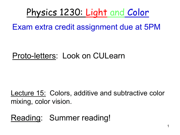 Light And Color Physics Worksheet Answers