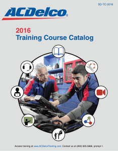 2016 ACDelco Training Course Catalog