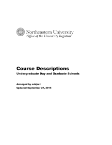 Course Descriptions - Northeastern University