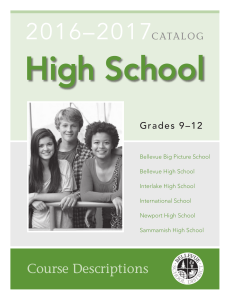 Course Descriptions - Bellevue School District