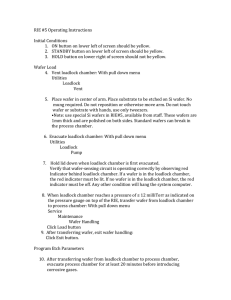 RIE #5 Operating Instructions Initial Conditions 1. ON button on