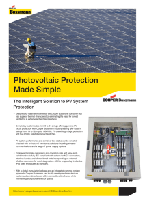 Photovoltaic Protection Made Simple