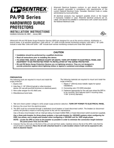 PA/PB Series Hardwired Surge Protectors Installation