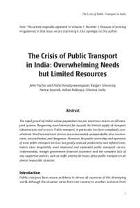 The Crisis of Public Transport in India: Overwhelming Needs but