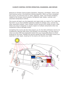 Climate Control System Operation, Diagnosis
