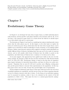 Chapter 7 Evolutionary Game Theory