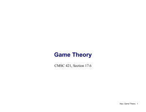 Game Theory 1 Game Theory