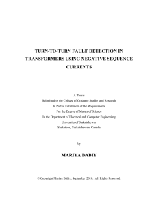 turn-to-turn fault detection in transformers using negative sequence