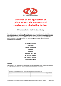 Guidance on the application of primary visual alarm devices and