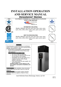 Installation Operation and Service Manual