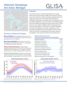 Historical Climatology: Ann Arbor, Michigan - GLISA