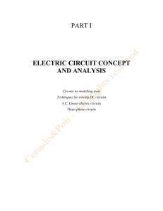 PART I ELECTRIC CIRCUIT CONCEPT AND ANALYSIS
