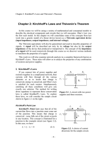 Chapter 2: Kirchhoff`s Laws and Thévenin`s Theorem