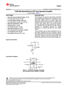 TL082 Wide Bandwidth Dual JFET Input Operational Amplifier (Rev. C)