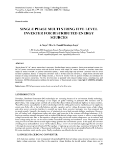 single phase multi string five level inverter for distributed energy