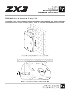 Wall/Ceiling Mounting Bracket Installation Instructions MB3 Wall