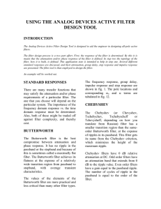 USING THE ANALOG DEVICES ACTIVE FILTER DESIGN TOOL