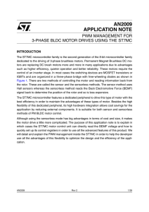 PWM management for 3-phase BLDC motor drives using the ST7MC