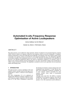 Automated In-situ Frequency Response Optimisation