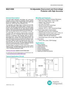 MAX14588 1A Adjustable Overcurrent and Overvoltage Protector