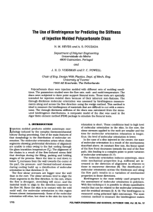 The use of birefringence for predicting the stiffness of injection