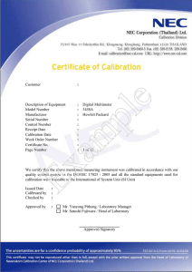 Ex. Calibration report - NEC Corporation (Thailand)