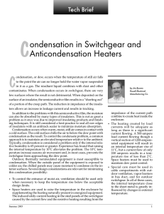 Condensation in Switchgear and Anticondensation Heaters