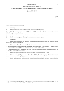 F.1332 - Radio-frequency signals transported through optical fibres