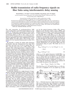 Stable transmission of radio frequency signals on fiber links using