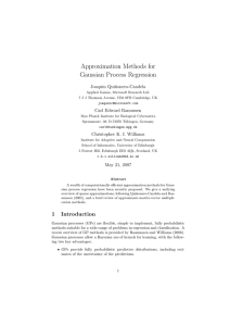 Approximation Methods for Gaussian Process Regression