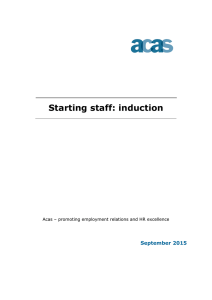 Starting staff: induction