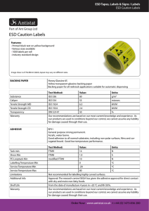 Yellow ESD Caution Labels