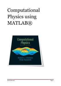 Computational Physics using MATLAB®