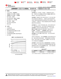 LMH6881 2.4GHz Programmable Differential Amplifier with Gain