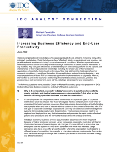 Increasing Business Efficiency and End-User Productivity
